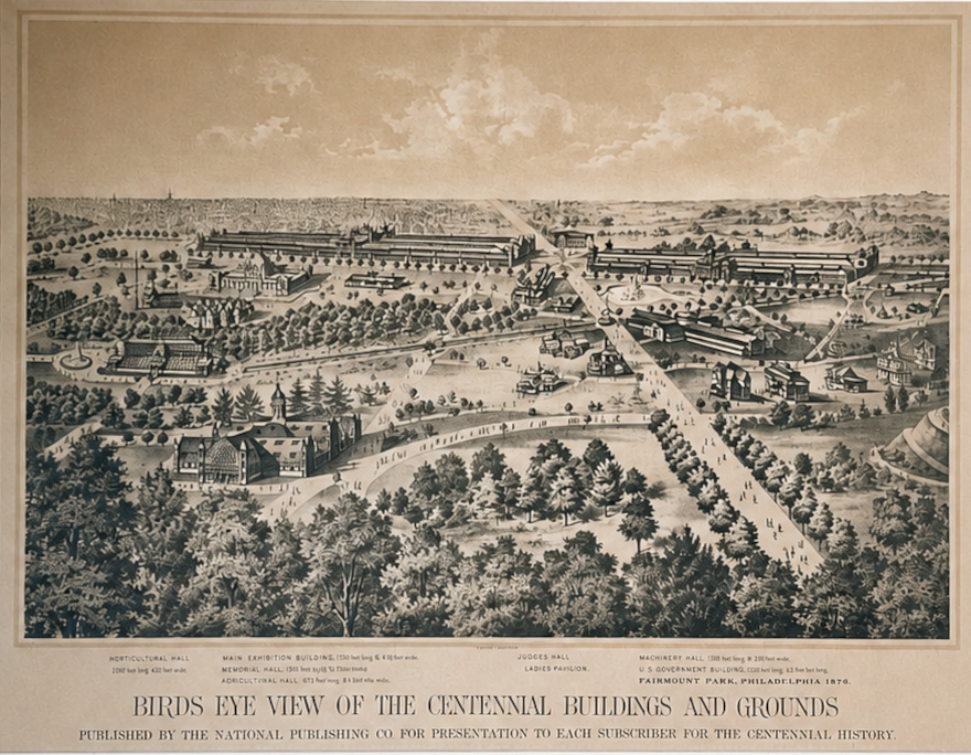 Birds Eye View of the Centennial Buildings and Grounds