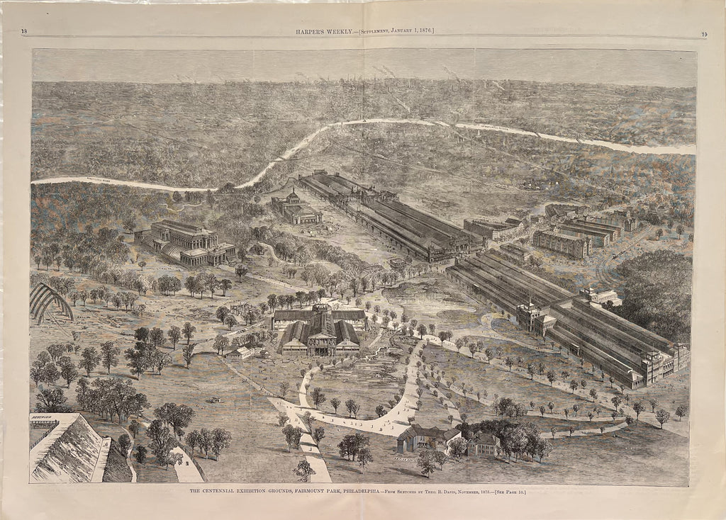 The Centennial Exhibition Grounds, Fairmount Park, Philadelphia- By Theo. Davis