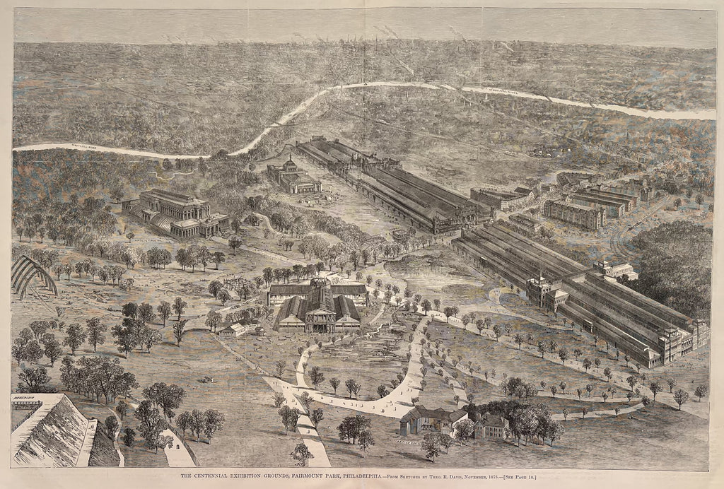 The Centennial Exhibition Grounds, Fairmount Park, Philadelphia- By Theo. Davis