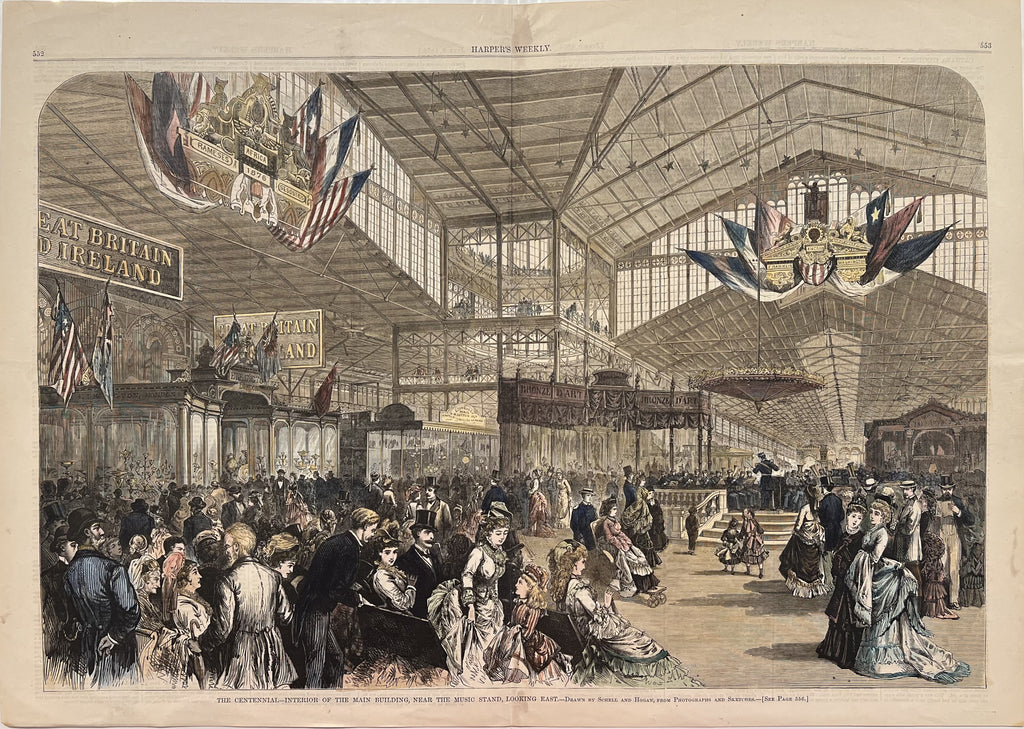 The Centennial- Interior of Main Building, Near Music Stand, Looking East- By Schell and Hogan