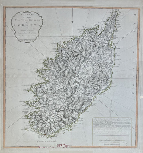 A New Map of the Island and Kingdom of Corsica- By Thomas Jefferys