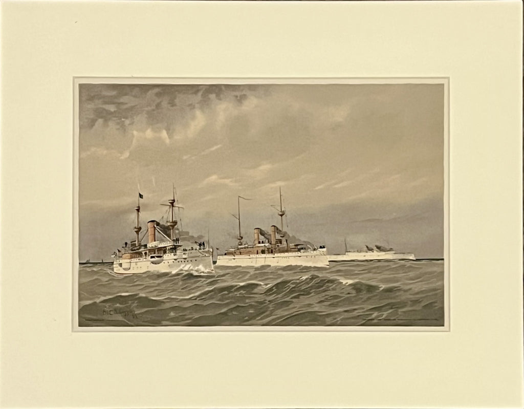 Plate 23- USS Texas, USS Olympia & USS Minneapolis