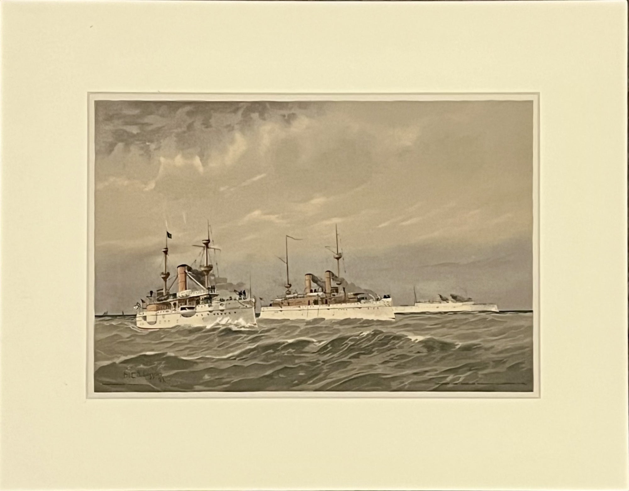 Plate 23- USS Texas, USS Olympia & USS Minneapolis