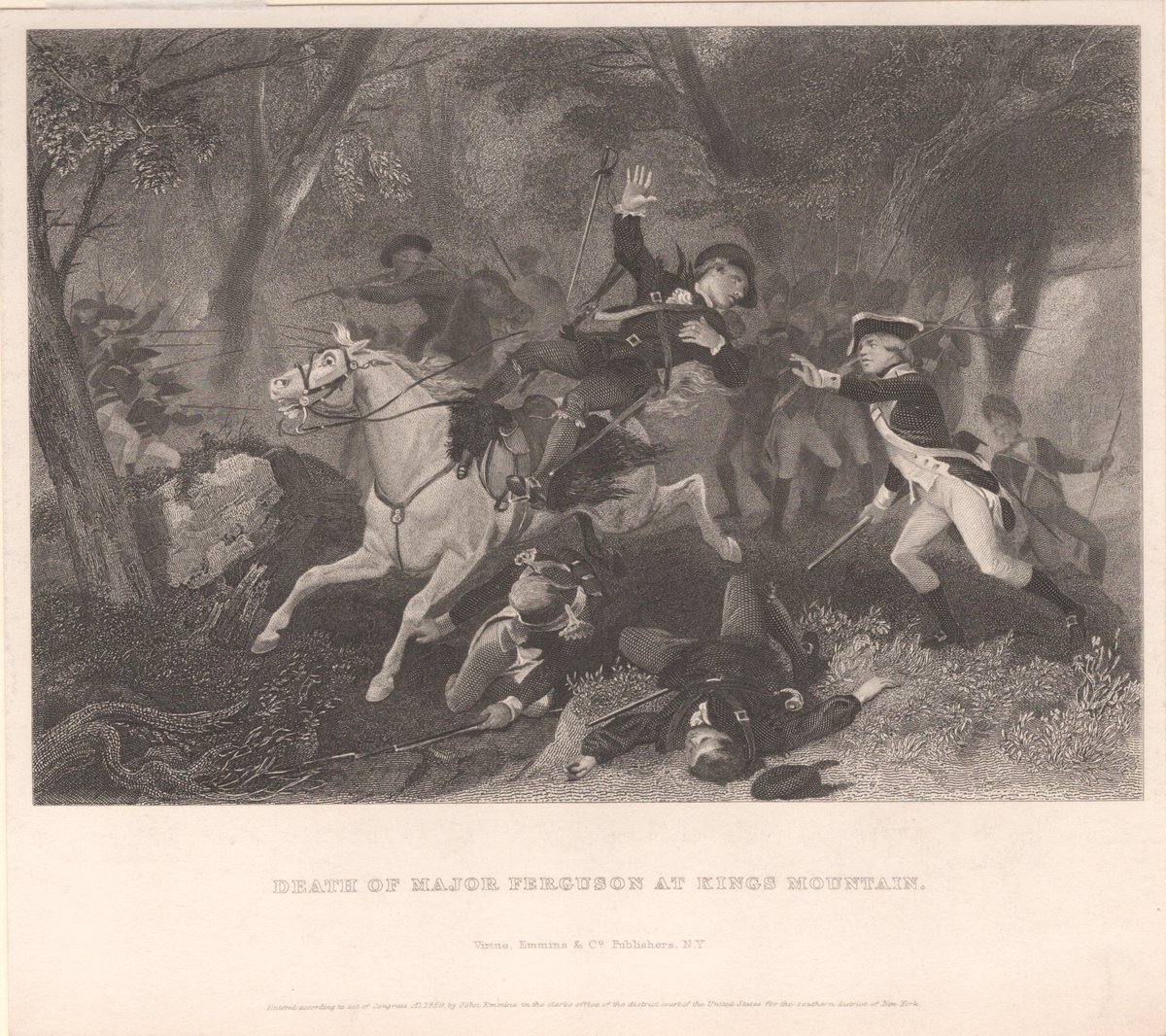 Death of Major Ferguson at Kings Mountain- By Alonso Chappel