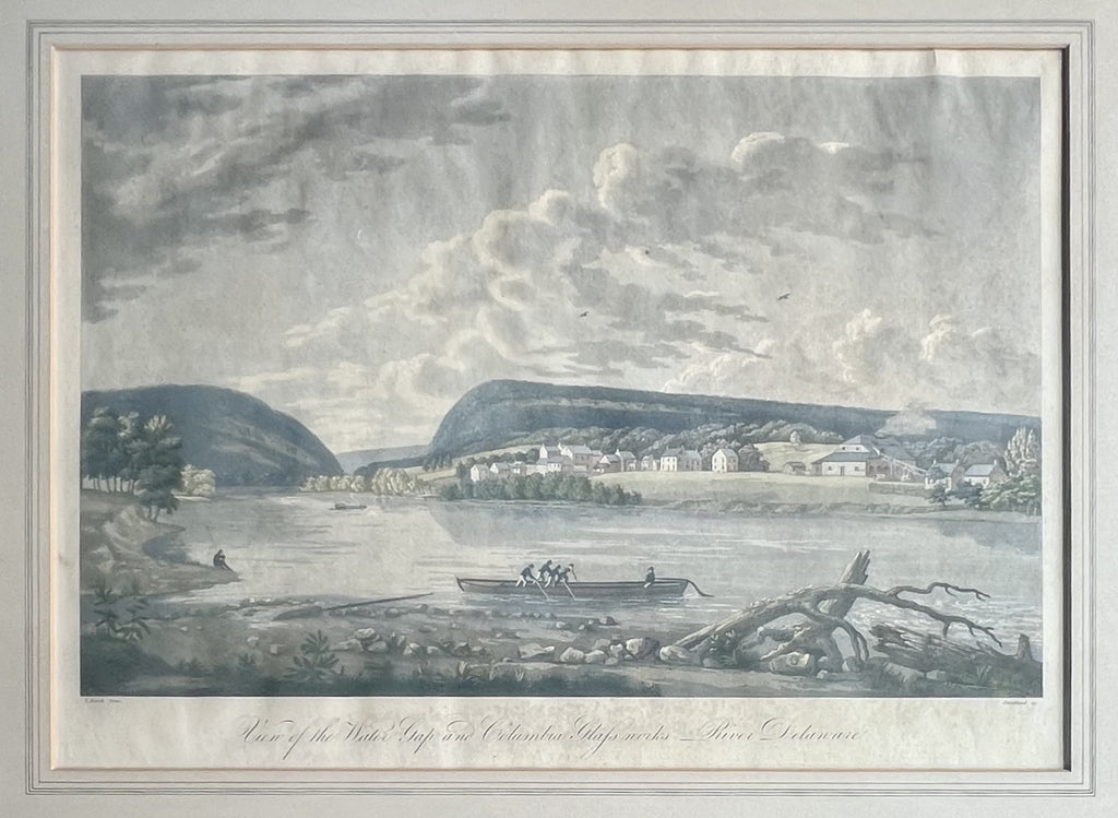 View of the Water Gap and Columbia Glass Works- River Delaware- By Thomas Birch
