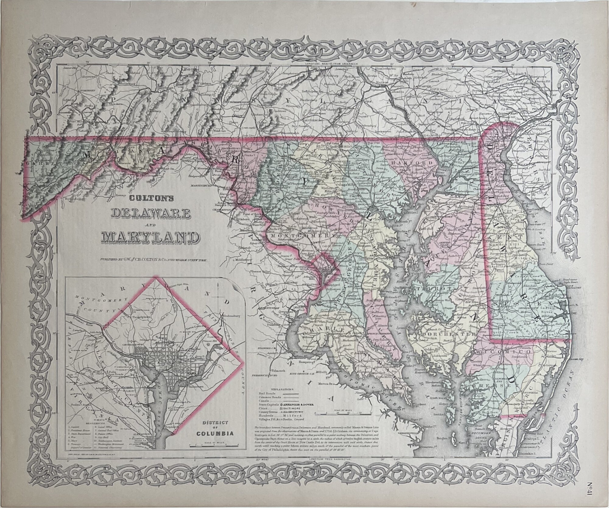 Delaware and Maryland- By J.H. Colton