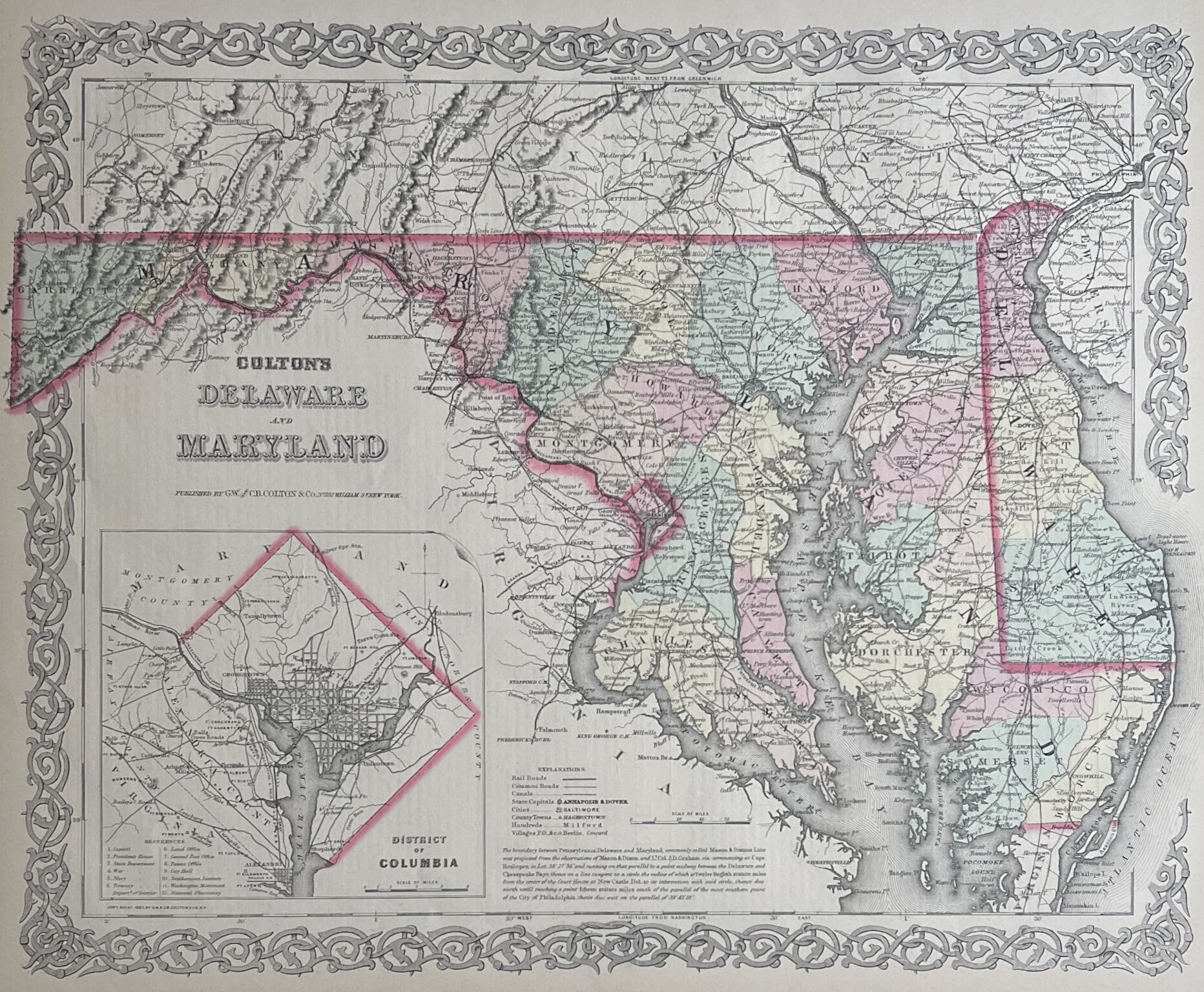 Delaware and Maryland- By J.H. Colton