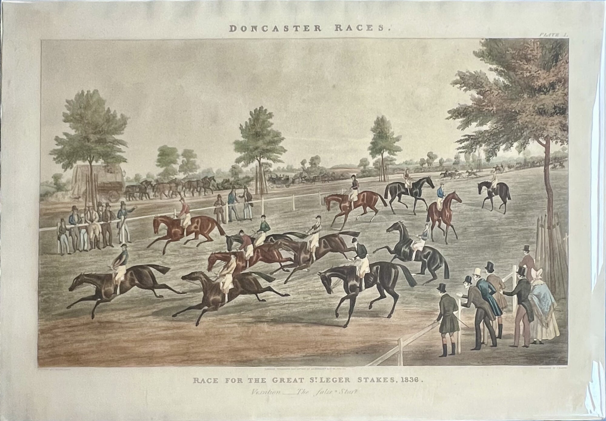 Doncaster Races- Race for St. Leger Stakes, 1836 [Set of 4]- By Jas. Pollard