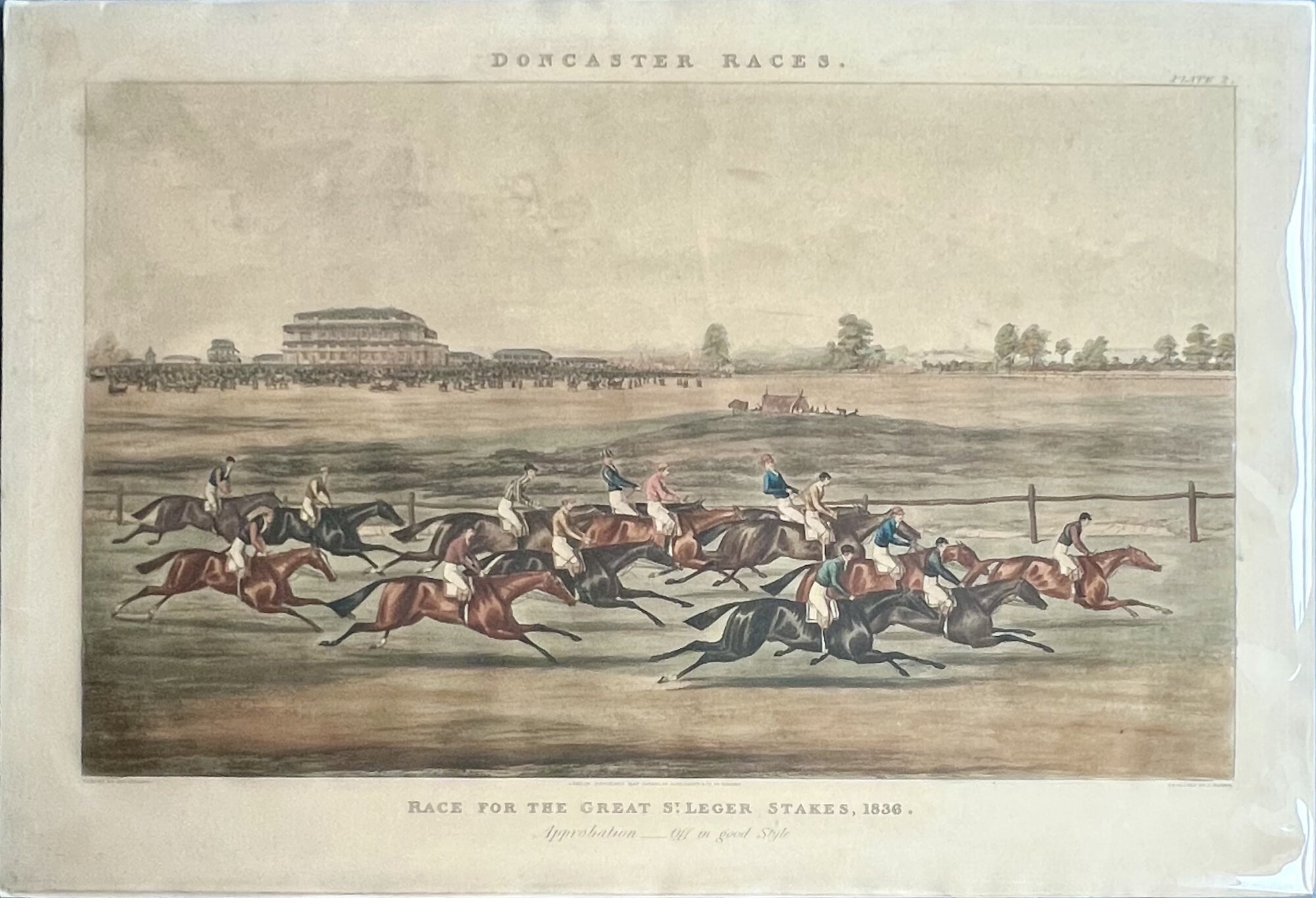 Doncaster Races- Race for St. Leger Stakes, 1836 [Set of 4]- By Jas. Pollard