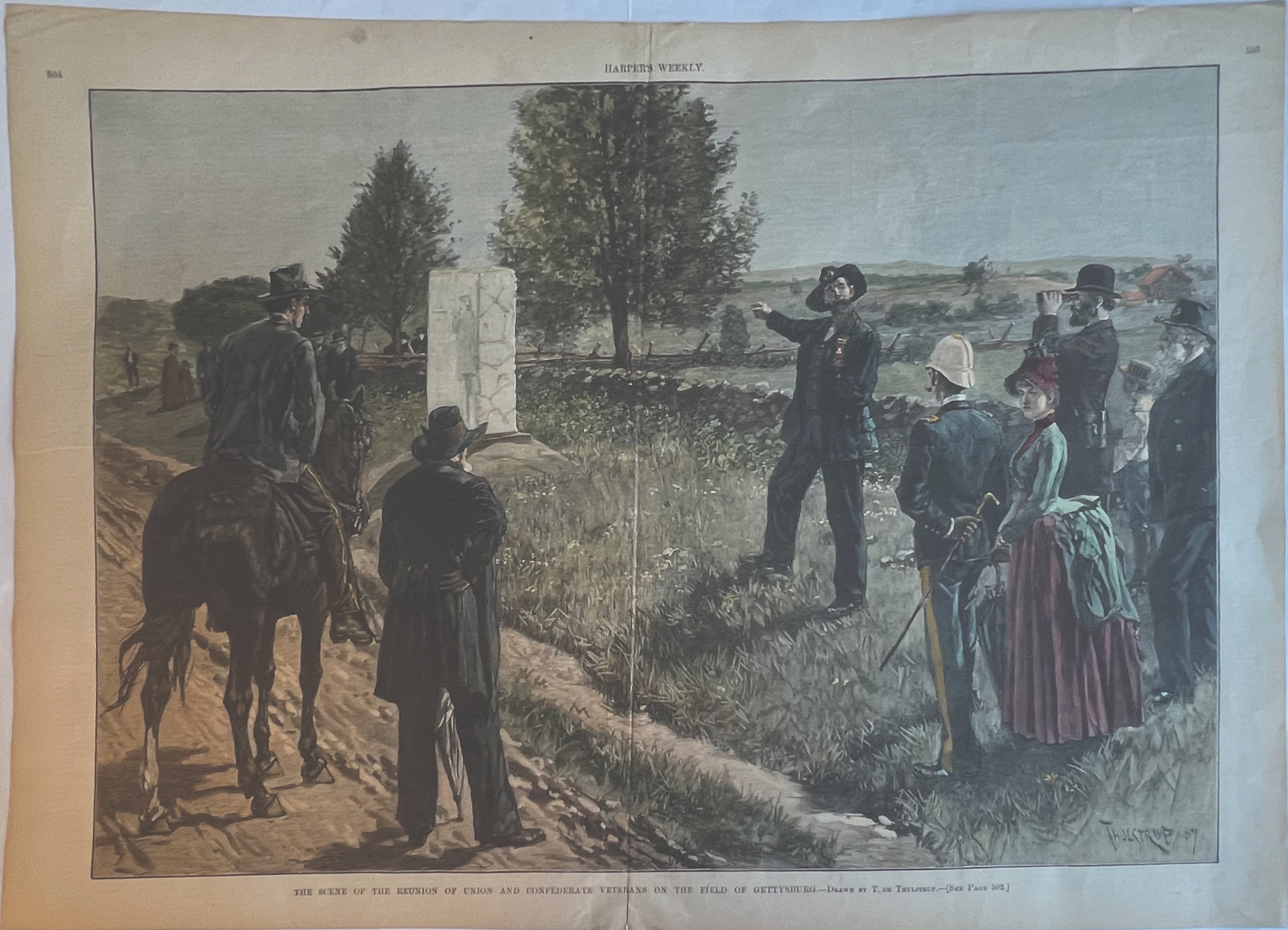 The Scene of the Reunion of Union and Confederate Veterans on the Field of Gettysburg- By T. De Thulstrup