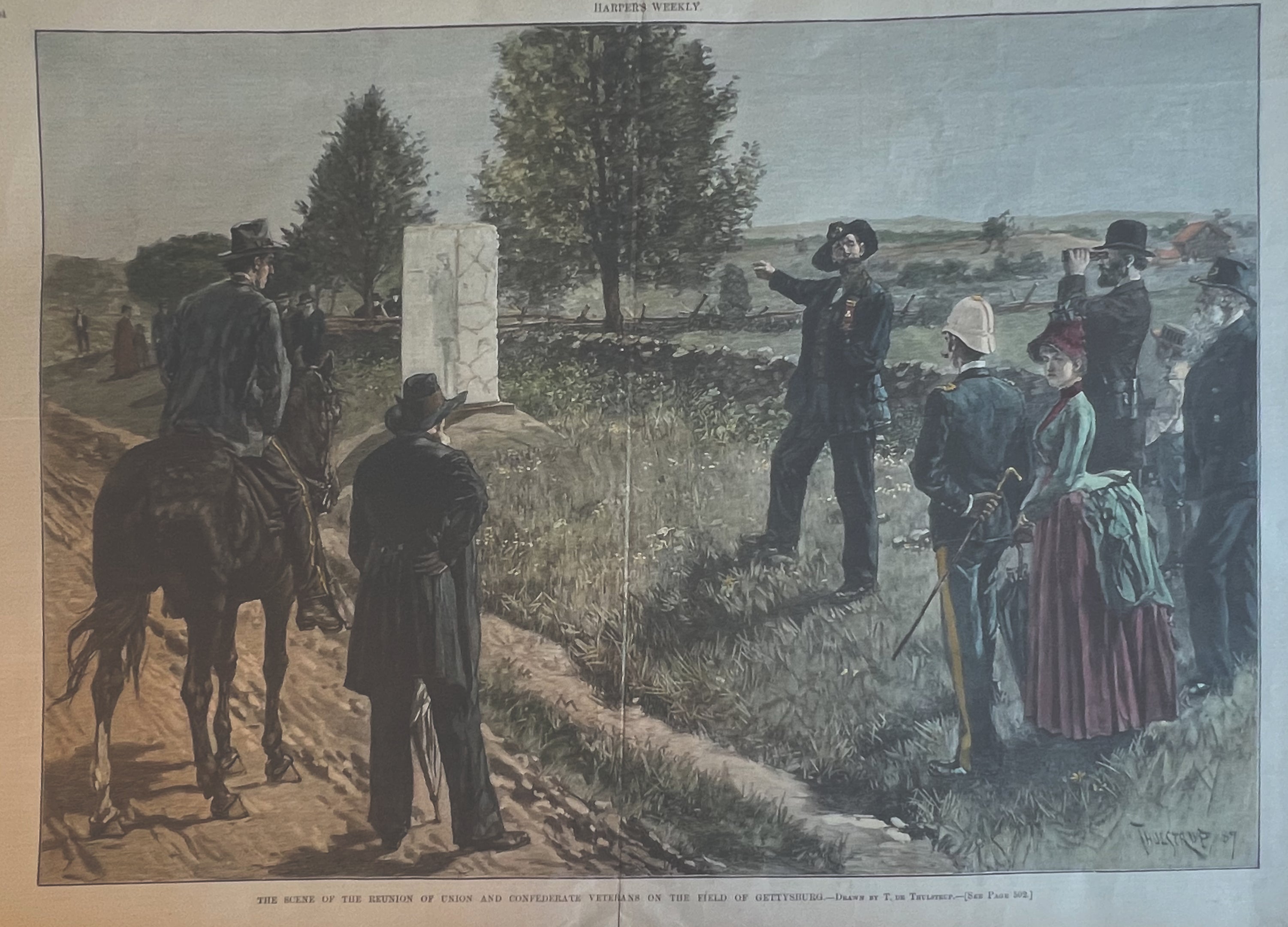 The Scene of the Reunion of Union and Confederate Veterans on the Field of Gettysburg- By T. De Thulstrup