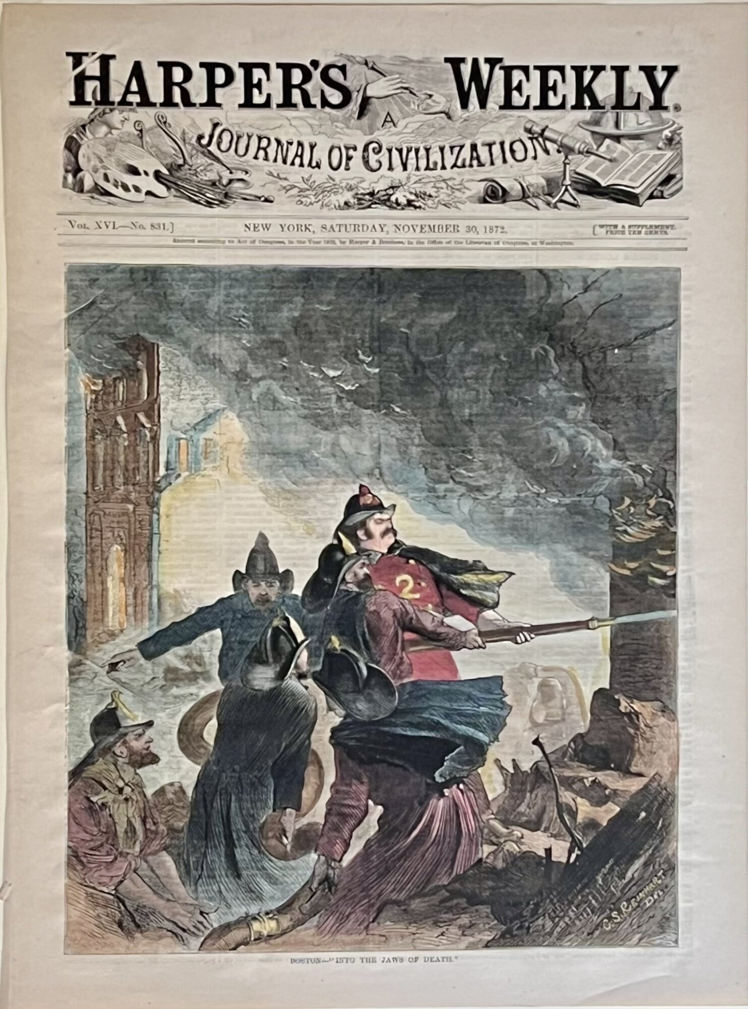 Boston- "Into the Jaws of Death"- By C.S. Reinhart