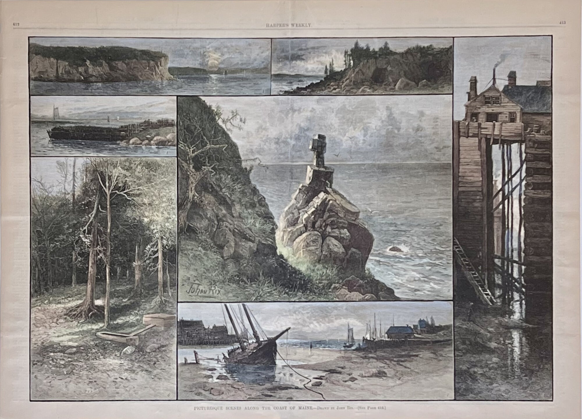 Picturesque Scenes Along the Coast of Maine- By John Rix