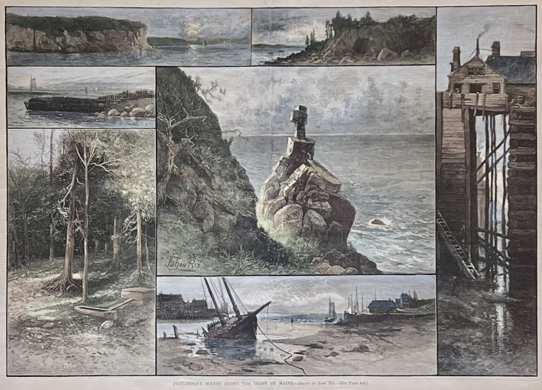 Picturesque Scenes Along the Coast of Maine- By John Rix