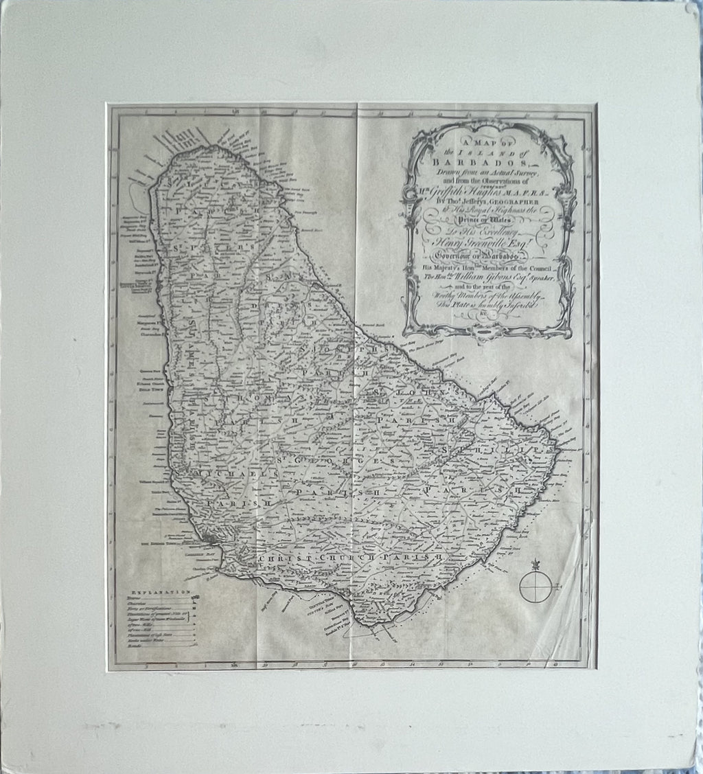 A Map of the Island of Barbados- By Thomas Jefferys
