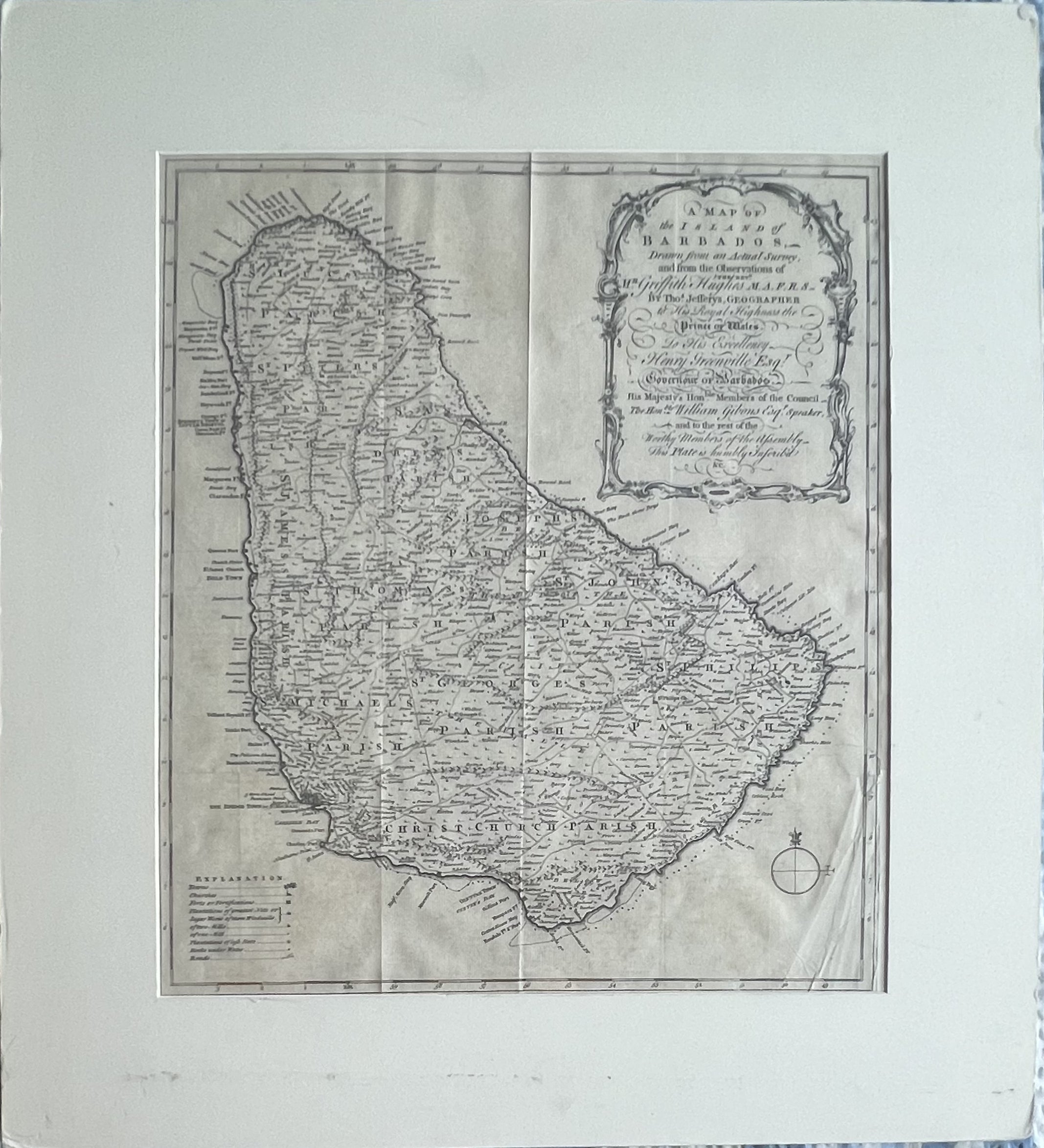 A Map of the Island of Barbados- By Thomas Jefferys