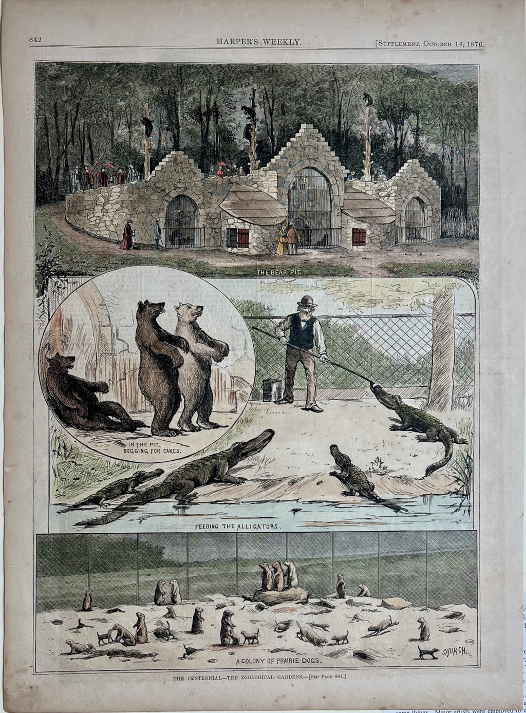 The Centennial The Zoological Gardens [The Philadelphia Zoo]- Harper's Weekly