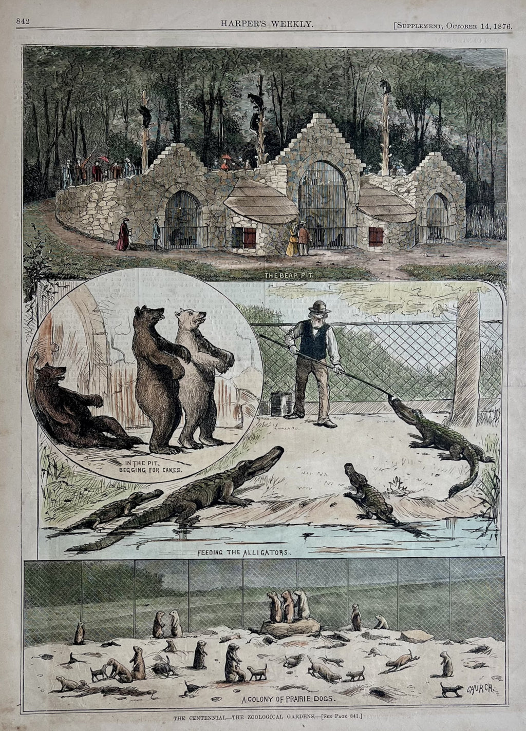 The Centennial The Zoological Gardens [The Philadelphia Zoo]- Harper's Weekly