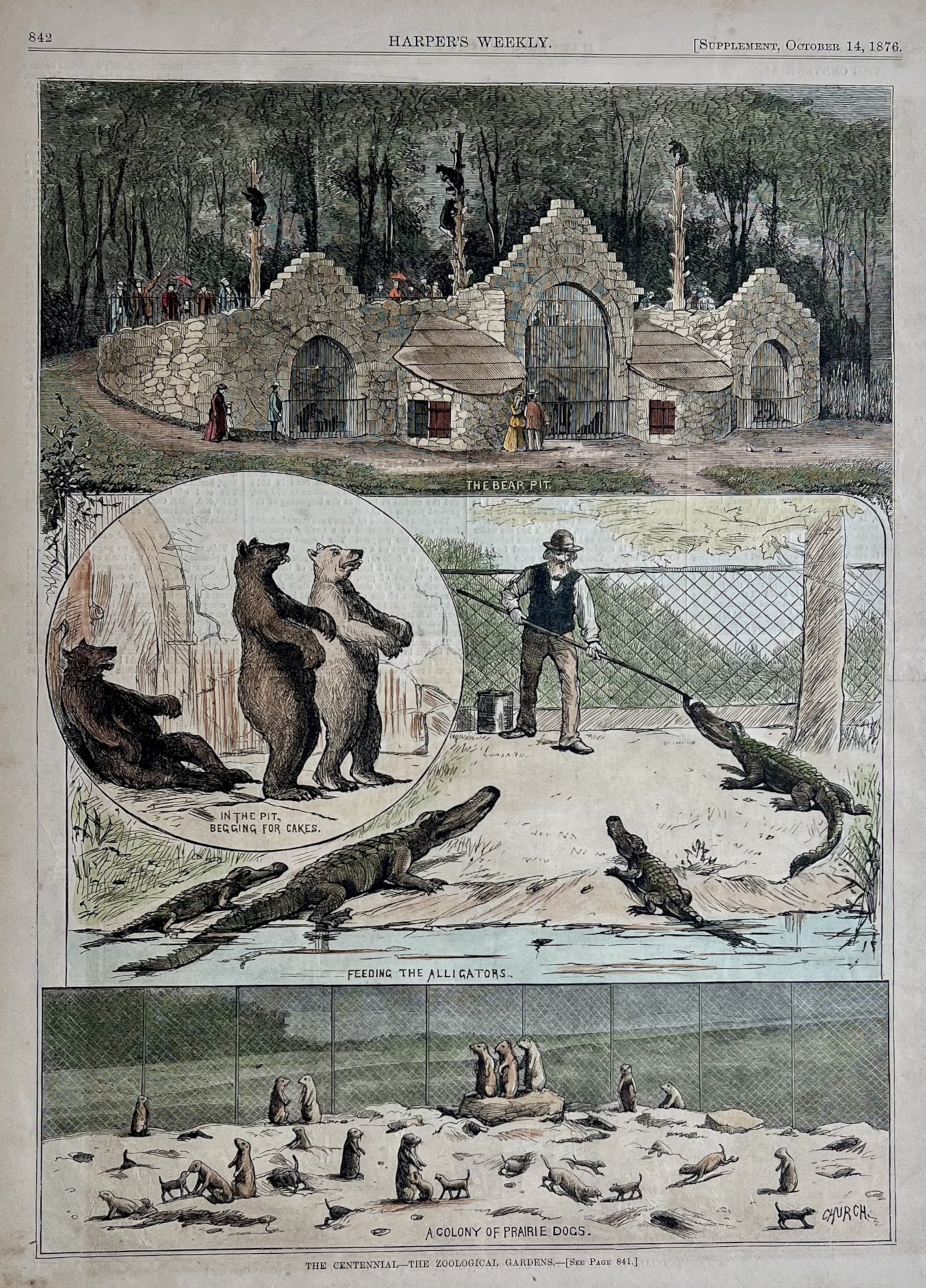 The Centennial The Zoological Gardens [The Philadelphia Zoo]- Harper's Weekly
