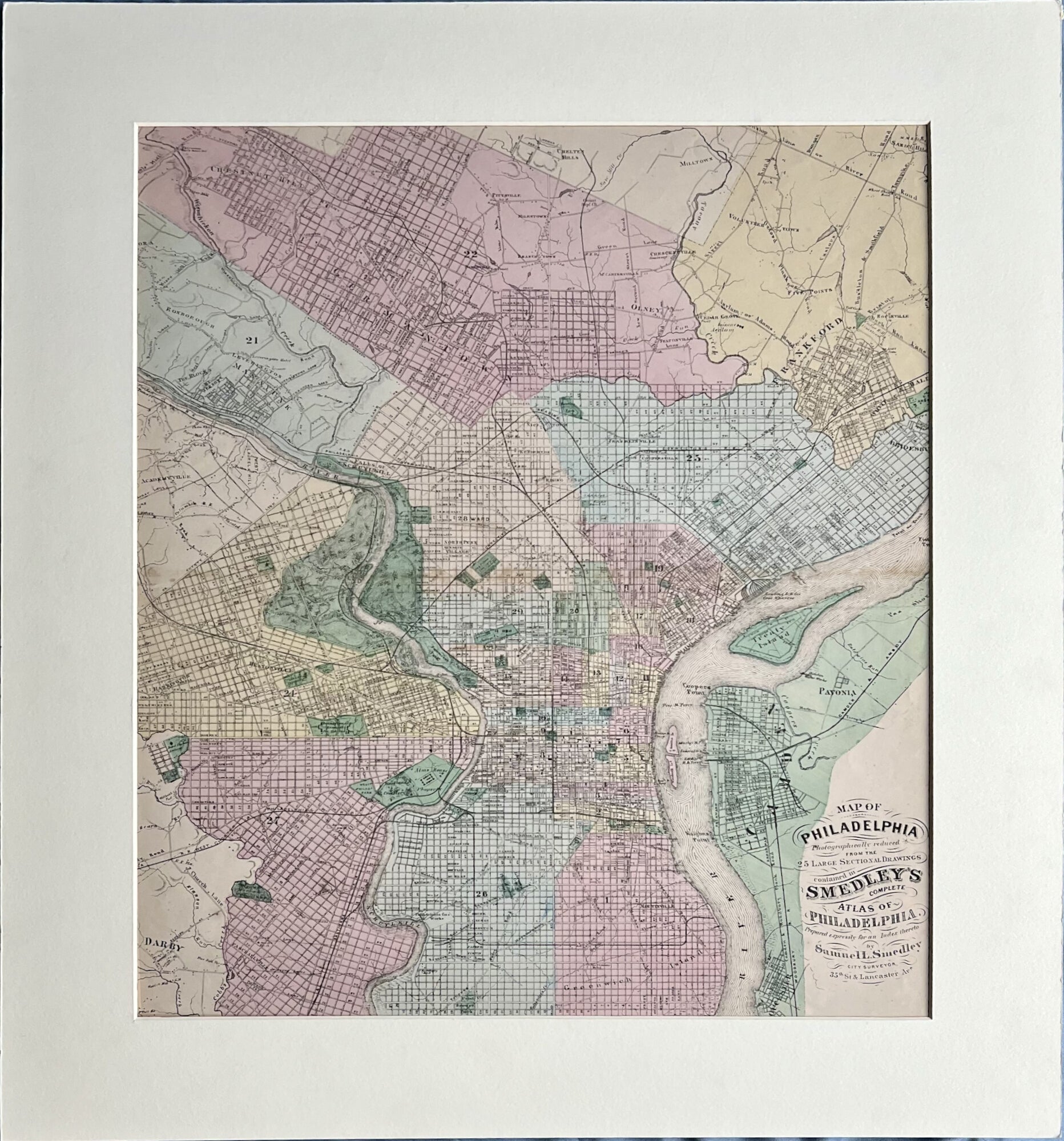 Map of Philadelphia- By Samuel L. Smedley
