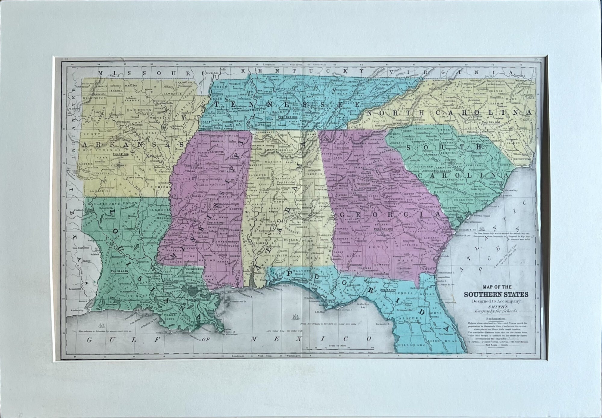 Map of the Southern States- By Daniel Burgess