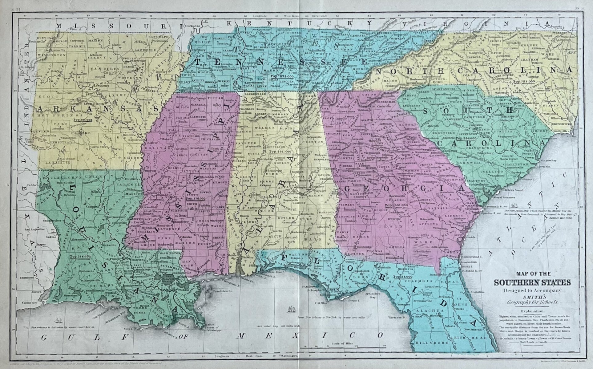 Map of the Southern States- By Daniel Burgess