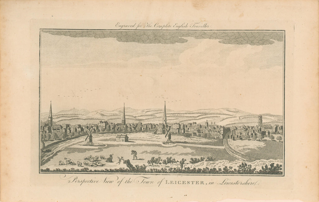 Perspective View of the Town of Leicester, in Leicestershire- Unattributed
