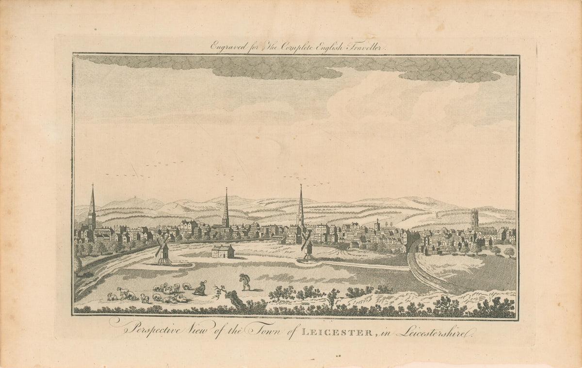 Perspective View of the Town of Leicester, in Leicestershire- Unattributed