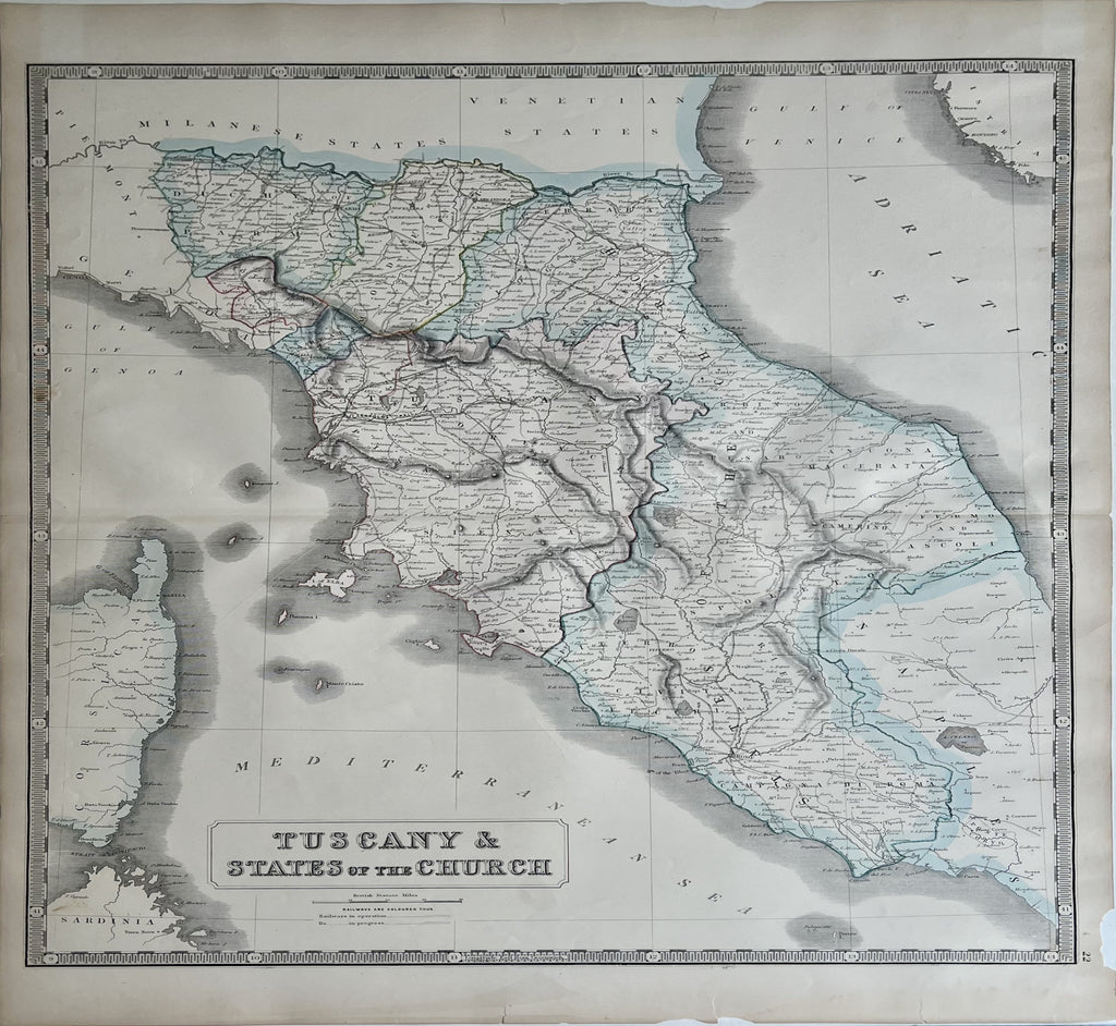 Tuscany & States of the Church- By A.K. Johnston