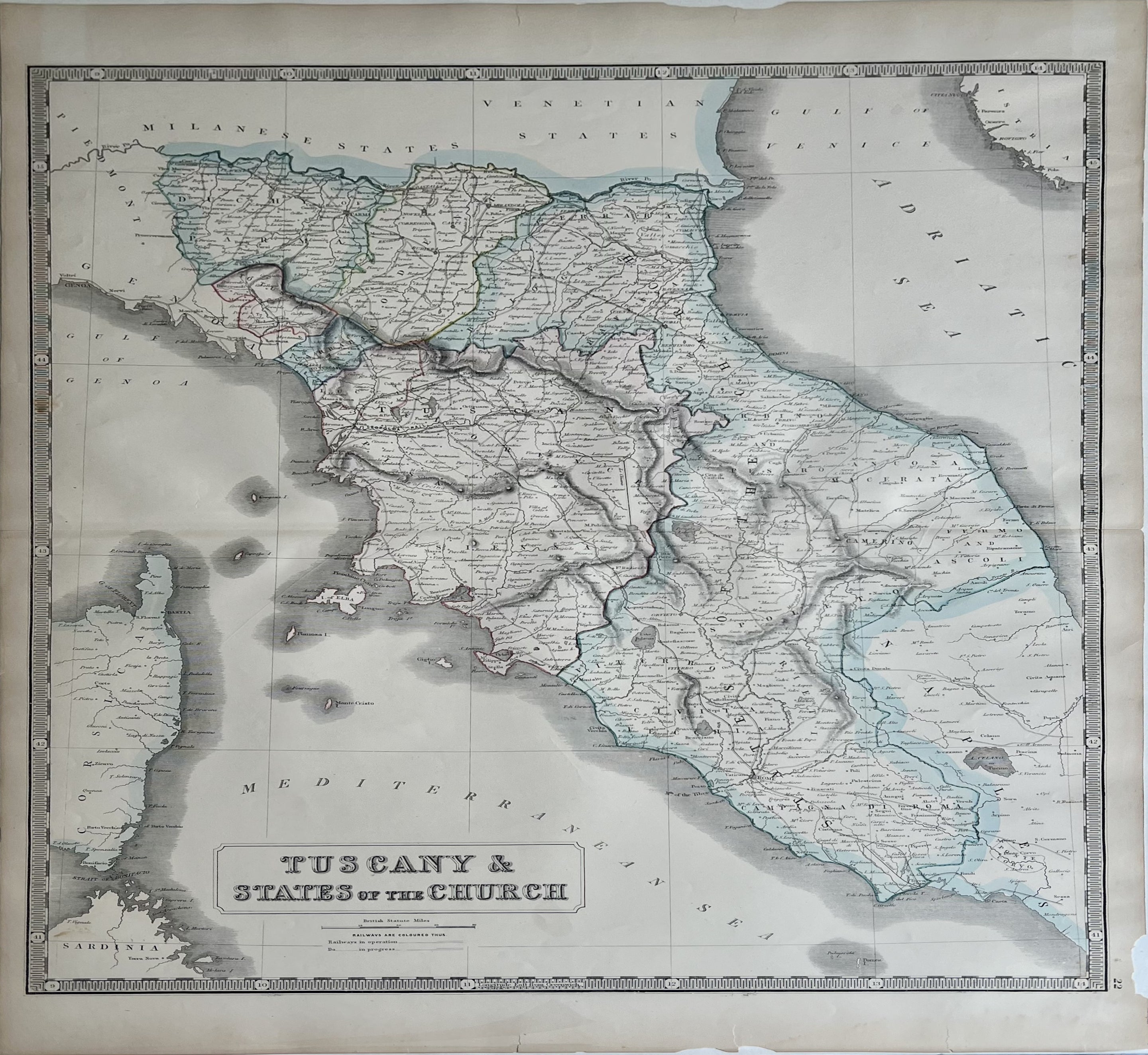 Tuscany & States of the Church- By A.K. Johnston