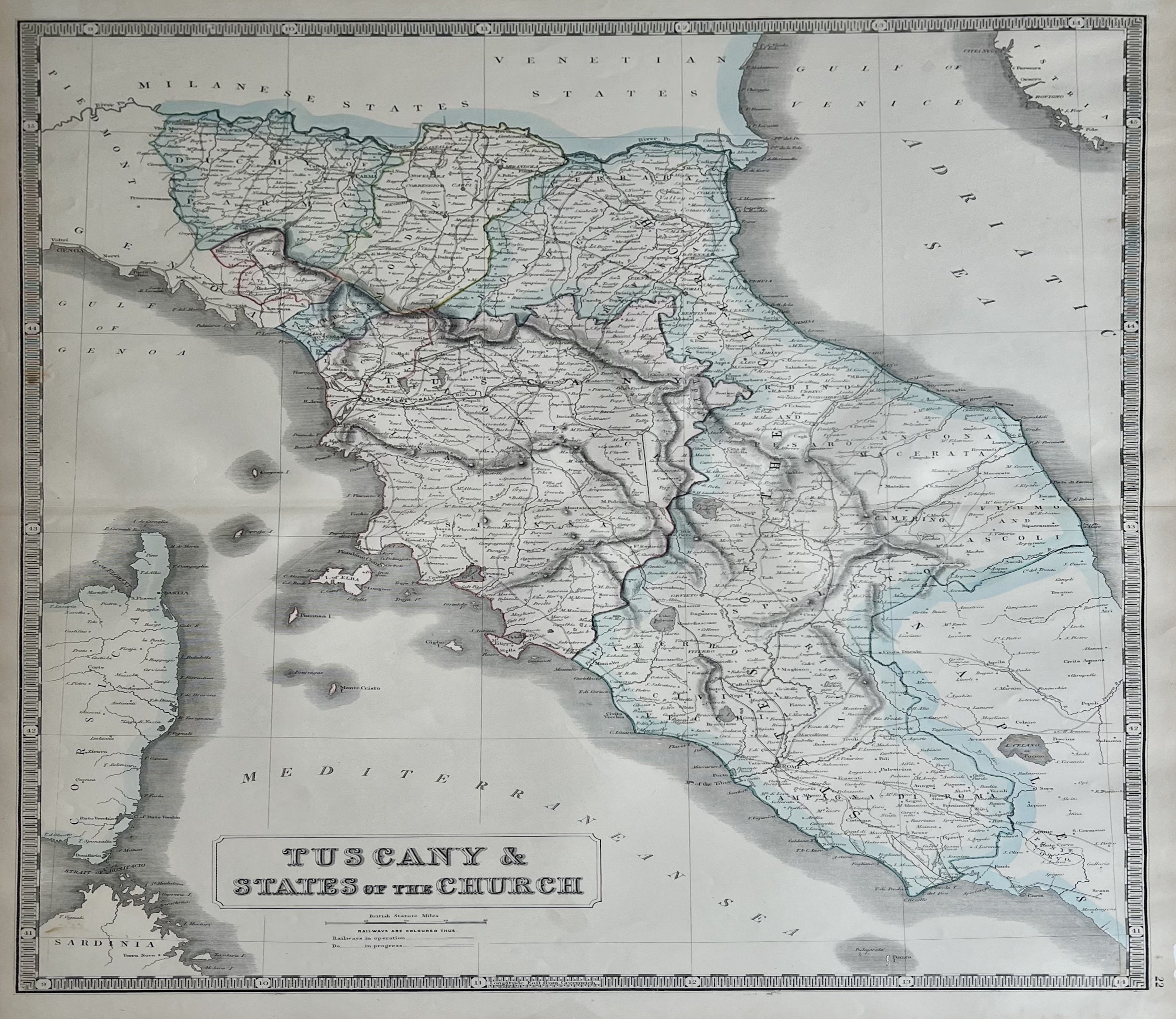 Tuscany & States of the Church- By A.K. Johnston