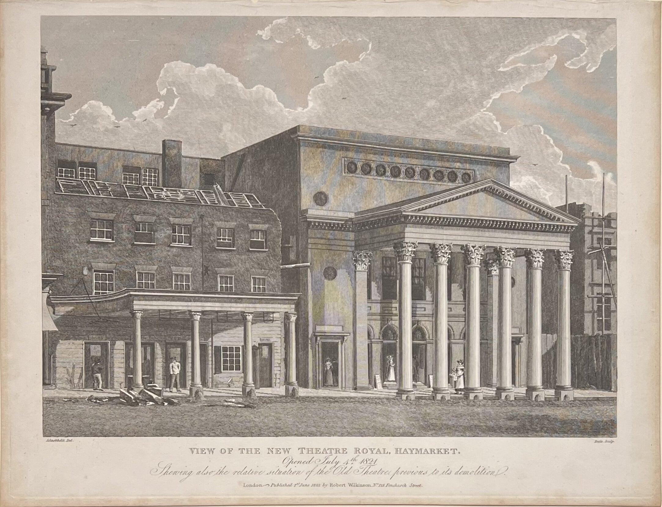 View of the New Theatre Royal, Haymarket- By Robert Wilkinson