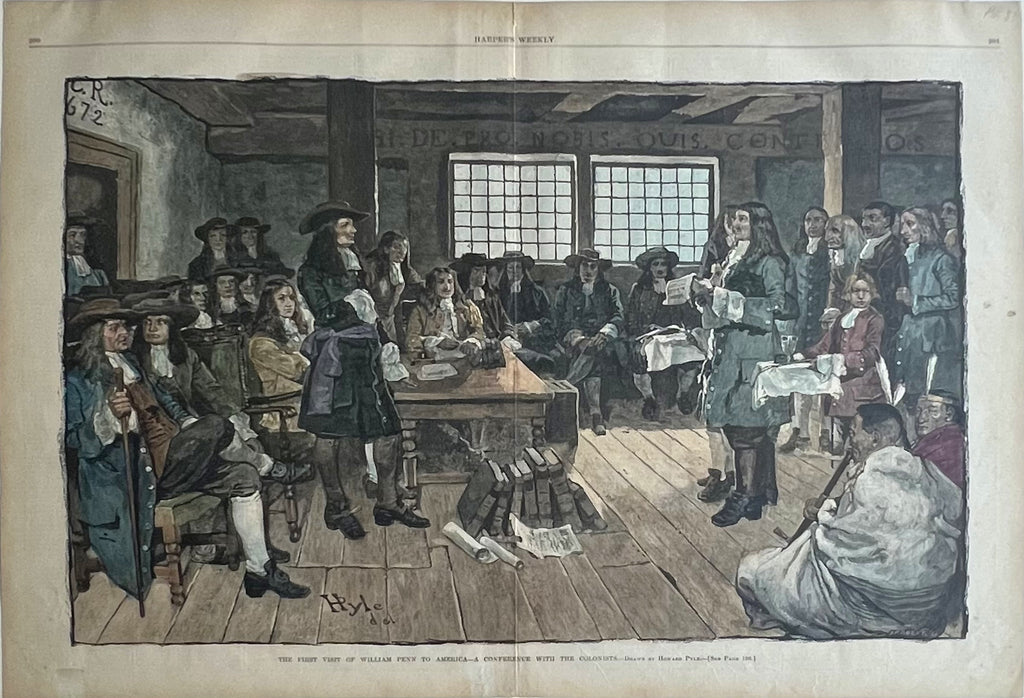 The First Visit of William Penn to America...- By Howard Pyle
